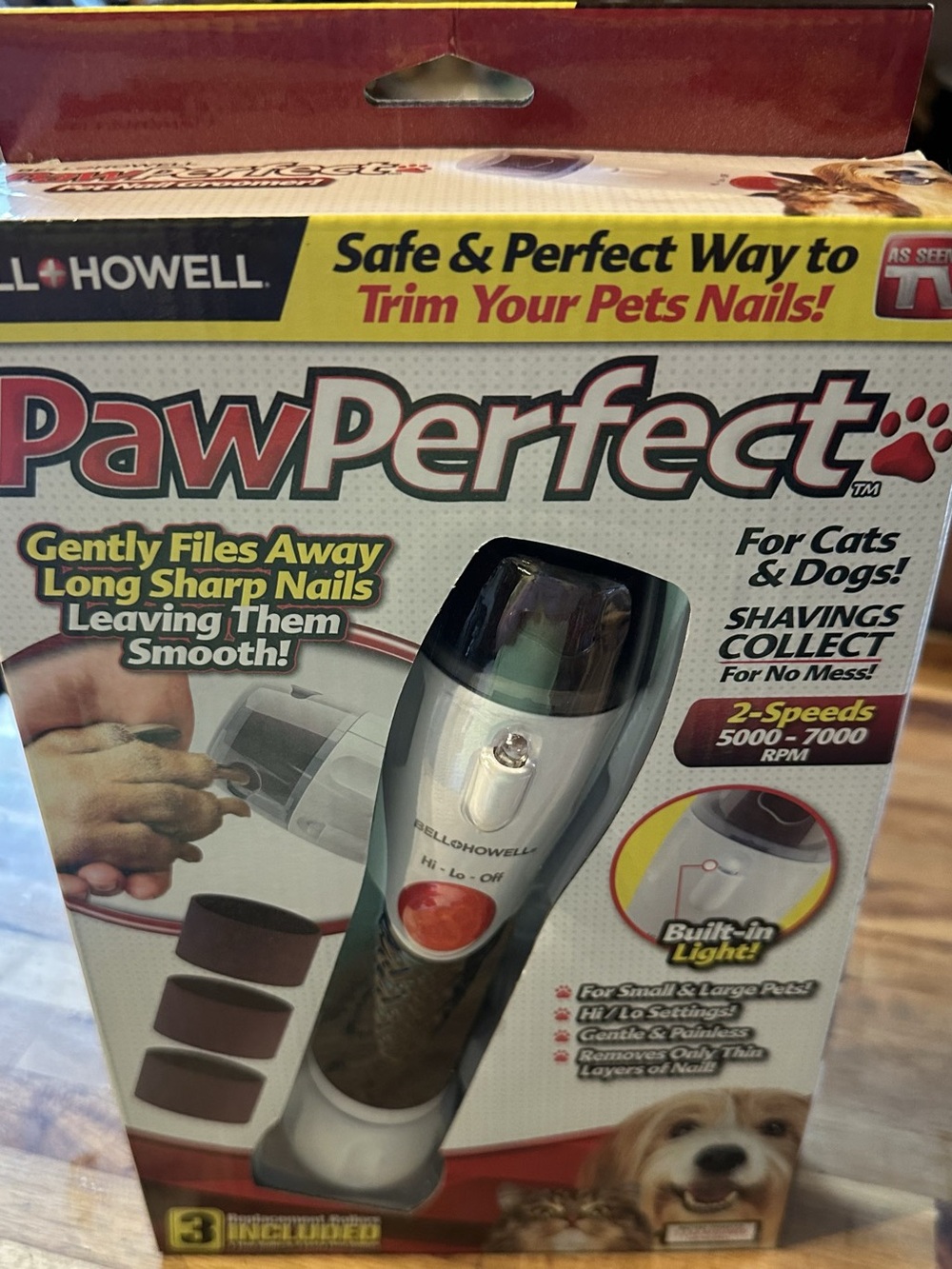 Bell+Howell PawPerfect Pet Nail Grinder with 3 Replacement Rolls NWT